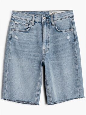 Rag & Bone Light Wash Denim Bermuda Jean Shorts, High-Waisted Vintage Jorts 30